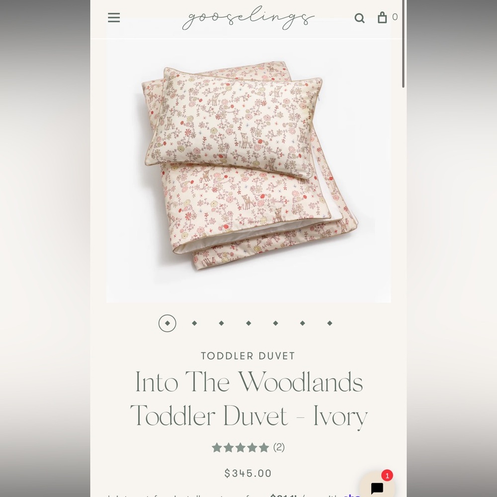 Gooselings duvet and insert - TODDLER SIZE
